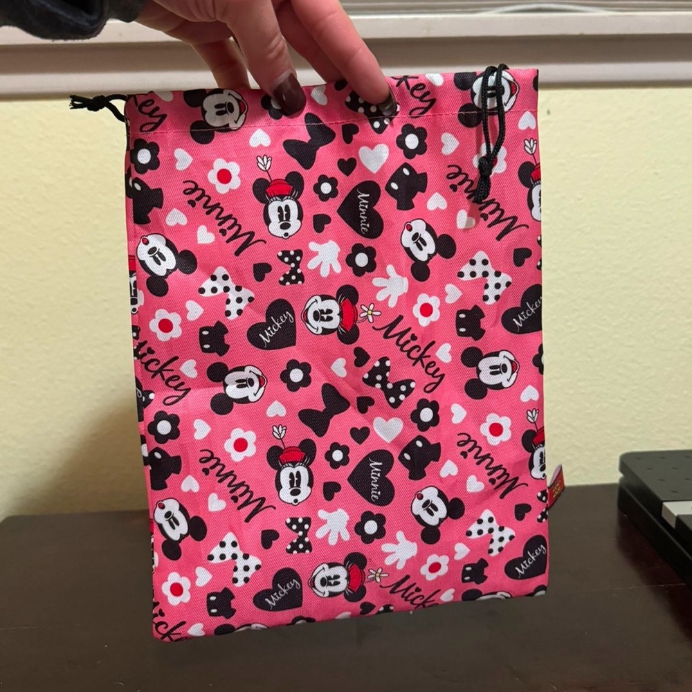 Disney Mickey Minnie Mouse Pink Cinch Bag Gift Bag